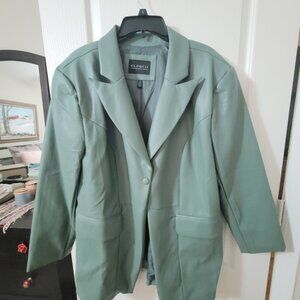 ELOQUI - SAGE Feaux Leather Blazer SZ 18